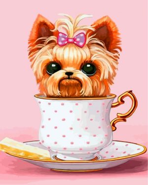 Dog In Teacup Paint by numbers
