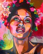 Girl And Flowers Art Paint by numbers