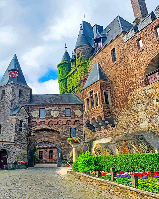 Cool Cochem Castle paint by numbers