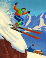 80s Skier Paint by numbers