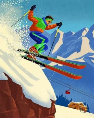80s Skier Paint by numbers