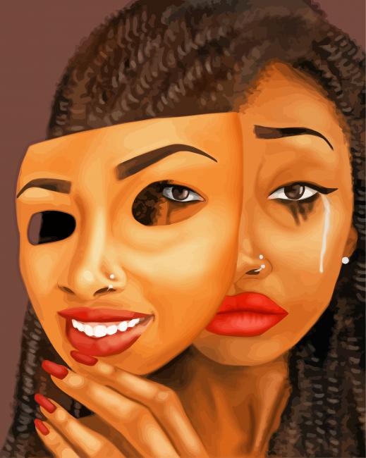 African Woman Crying Paint by numbers