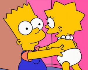 Bart And Little Lisa Simpson Paint by numbers