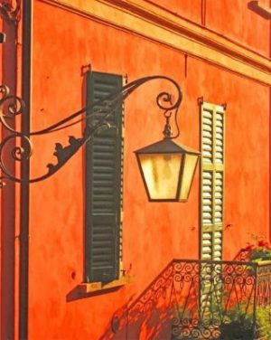 Lantern In Orange Wall paint by numbers