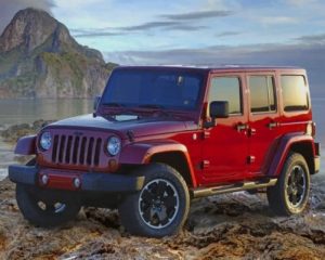 Red Jeep Wrangler Paint by numbers
