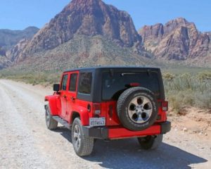 Red Jeep Wrangler In Nevada Paint by numbers