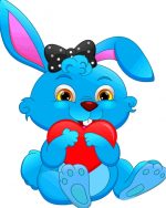 Bunny And Heart Paint by numbers