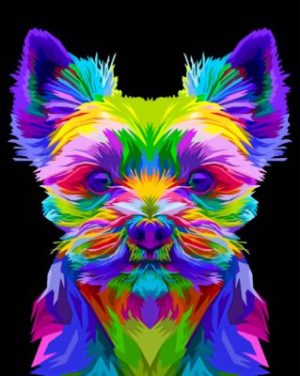 Colorful Yorkshire Terrier Paint by numbers