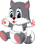 Cute Grey Wolf Paint by numbers