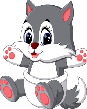 Cute Grey Wolf Paint by numbers