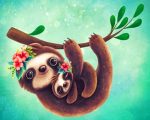 Cute Sloths Paint By Numbers