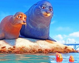 Finding Dory Sea Lions Paint by numbers