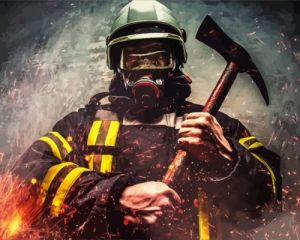 Firefighter Man Paint by numbers