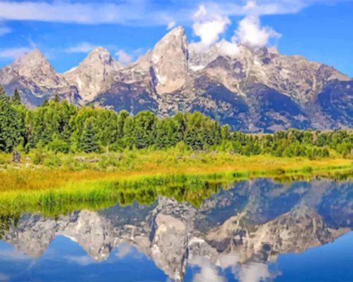 Jackson Hole Lake Paint by numbers
