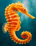 Orange Seahorse Paint by numbers