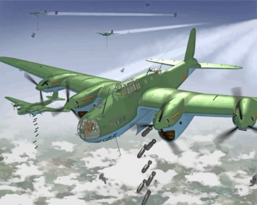 Petlyakov Pe 8 Plane Paint by numbers