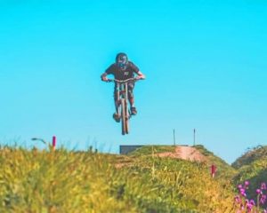Biking Sport In Nature Paint by numbers