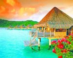 Bora Bora Huts paint by numbers