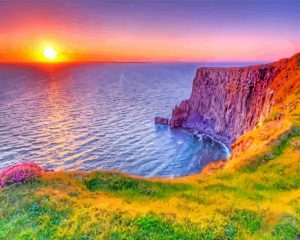 Cliffs Of Moher At Sunset paint by number