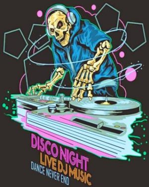 DJ Skeleton paint by numbers