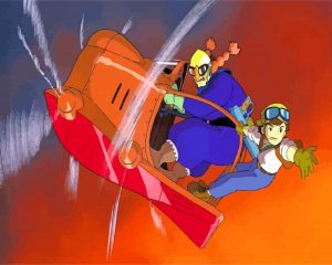 Dola And Pazu castle in the sky paint by number