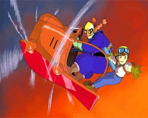 Dola And Pazu castle in the sky paint by number