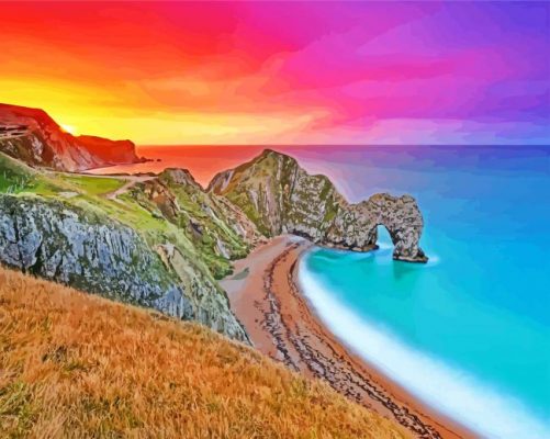 Durdle Door At Sunset paint by numbers