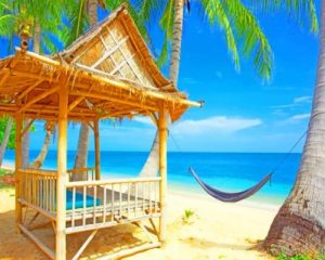 Palm Tree Cabana paint by numbers