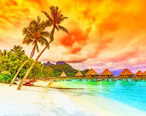 Indonesia Huts Paint by numbers