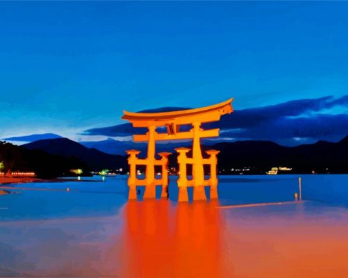 Itsukushima Shrine Hatsukaichi paint by numbers