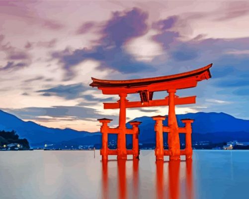 Itsukushima Shrine paint by numbers