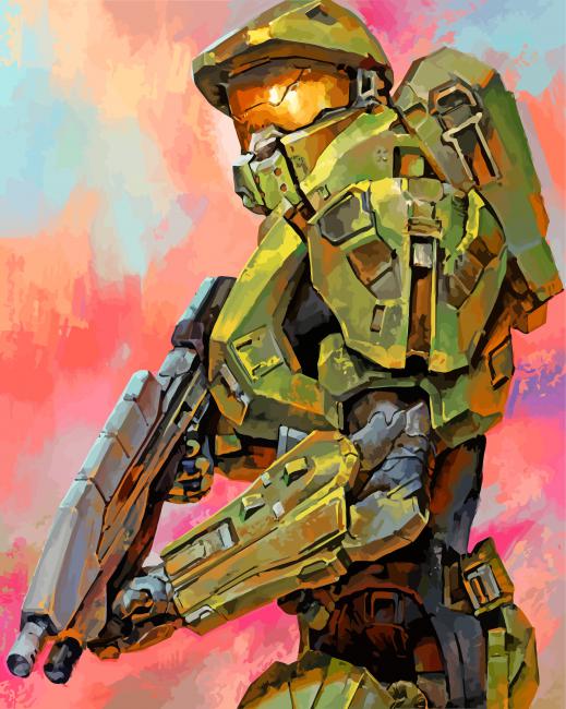 Master Chief Halo Game paint by number