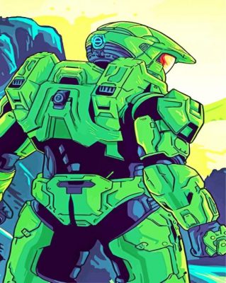 Master Chief Halo paint by numbers