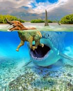 Megalodon Eating An Elephant paint by numbers