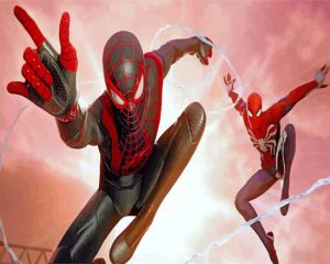 Miles Gonzalo Morales And Spider Man paint by numbers