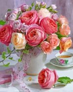 Pink Roses paint by numbers