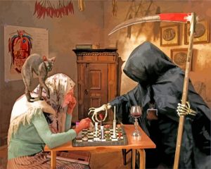 Playing Chess With Grim Reaper paint by number