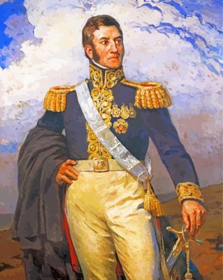 Retrato de Jose de San Martin paint by numbers