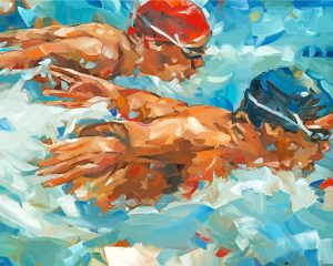 abstract swimmers paint by number