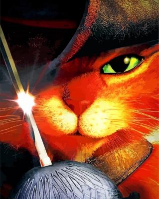 Aesthetic Puss In Boots paint by numbers