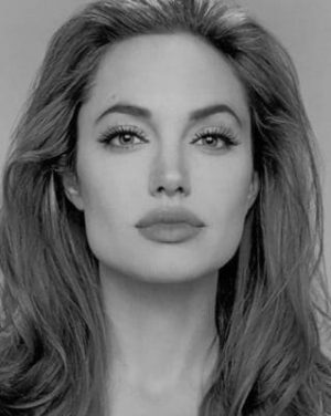 Angelina Jolie Black and White Paint by numbers