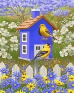 Yellow Birds In Their House Paint by numbers
