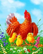 cute chicks family paint by numbers