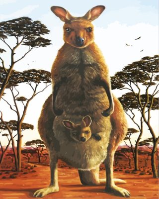 Eastern Kangaroo Paint by numbers
