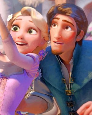 Flynn Rider And Rapunzel paint by numbers