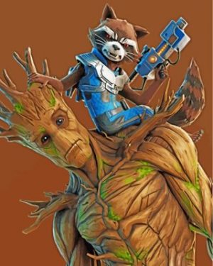 Fortnite Groot And Rocket Paint by numbers