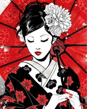 Geisha Girl paint by numbers