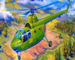 Green Helicopter Paint by numbers