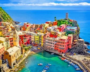 Manarola Riomaggiore Beach Paint by number