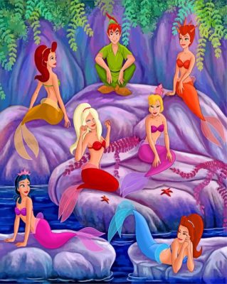peter pan and the little mermaids paint by numbers